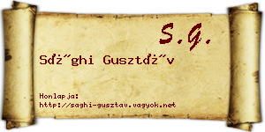 Sághi Gusztáv névjegykártya